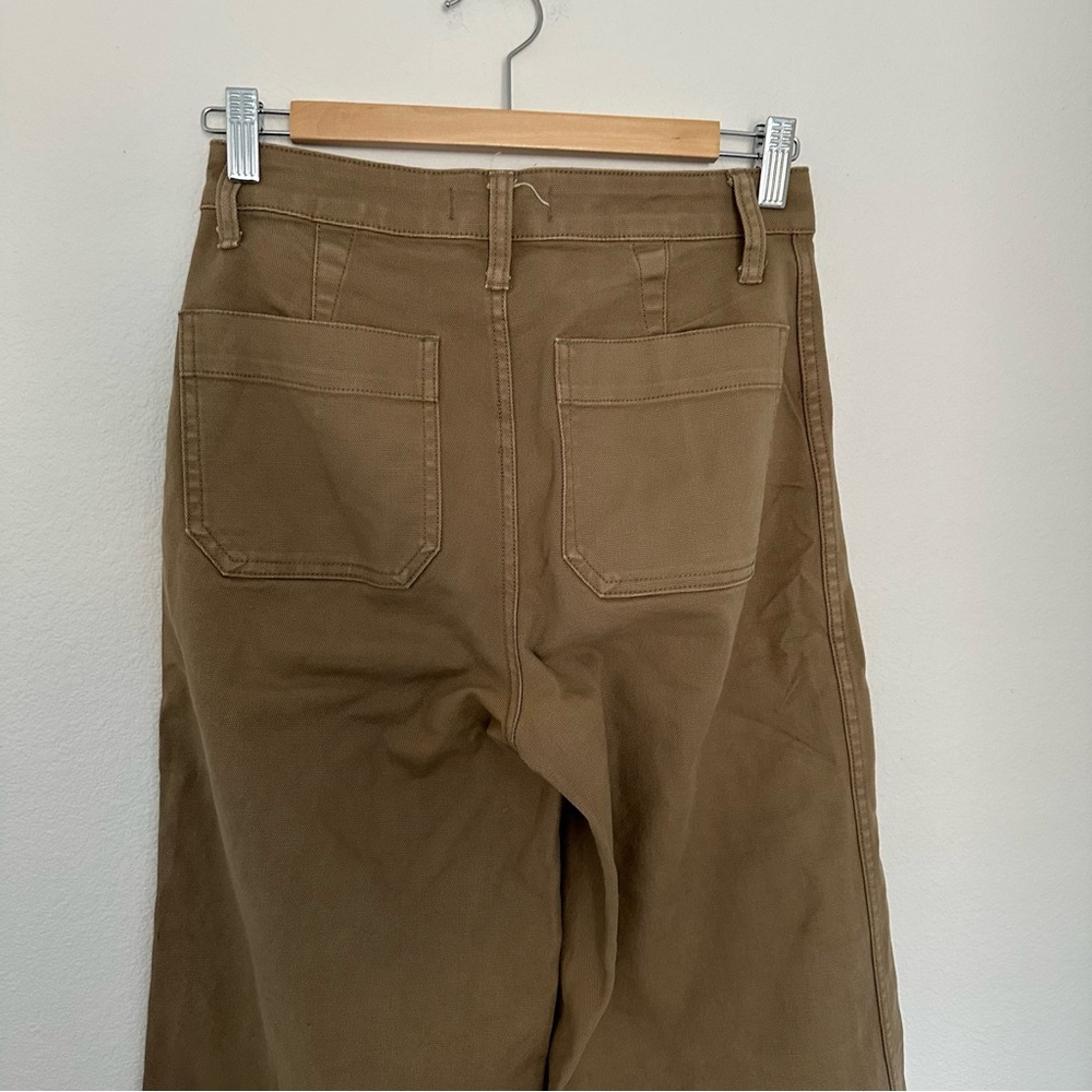 Madewell The Emmett Wide-Leg Crop Pants Welt Pocket Tan Khaki Size 25 Women’s - Picture 4 of 9